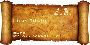 Linek Mihály névjegykártya