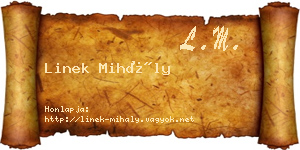 Linek Mihály névjegykártya
